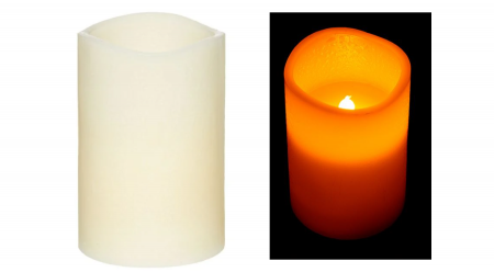 Flori artificiale si decoratiuni - Set 2 lumanari LED, cu flacara calda, Ø8x12cm