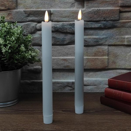 Flori artificiale si decoratiuni - Set 2 lumanari LED, cu flacara palpaitoare, Ø2 x 25.5cm