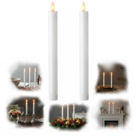 Set 2 lumanari LED, cu flacara palpaitoare, Ø2 x 25.5cm [1]
