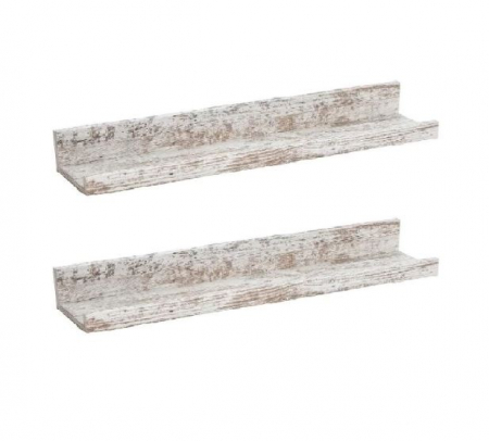 Mobilier mic - Set 2 rafturi, din MDF, aspect pin vopsit, feronerie inclusa, 55x12x7 cm