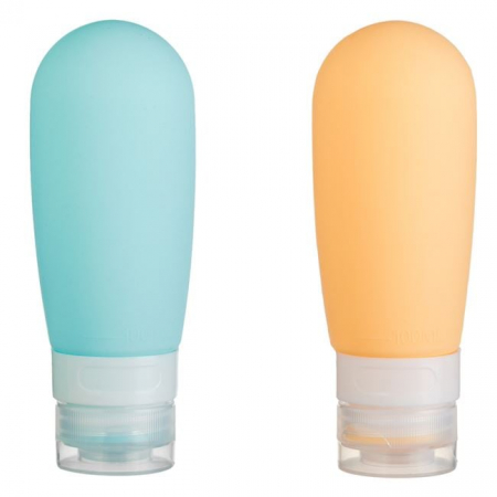 Organizare cosmetice si bijuterii - Set 2 recipiente calatorie, silicon, 100 ml