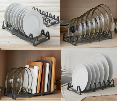 Set 2 suporturi organizatoare pentru farfurii, capace si tocatoare, 29x13x6.5 cm [1]