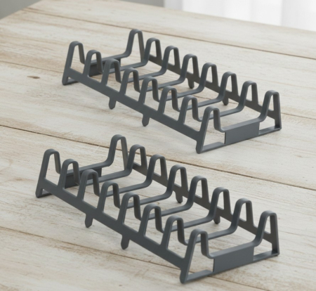 Bucatarie si servire - Set 2 suporturi organizatoare pentru farfurii, capace si tocatoare, 29x13x6.5 cm