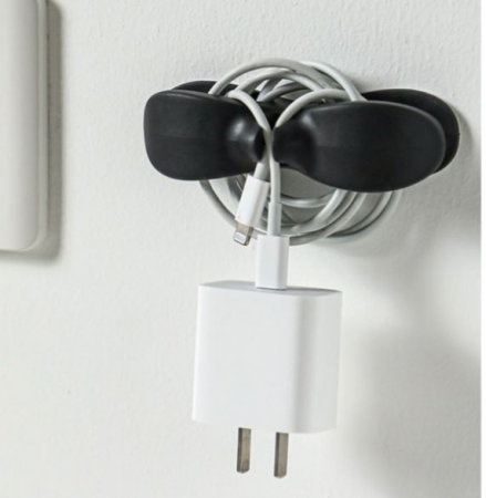 Promotii - Set 2 suporturi pentru cabluri, din silicon, prindere dublu adeziva, 10.5 x 2.5 cm