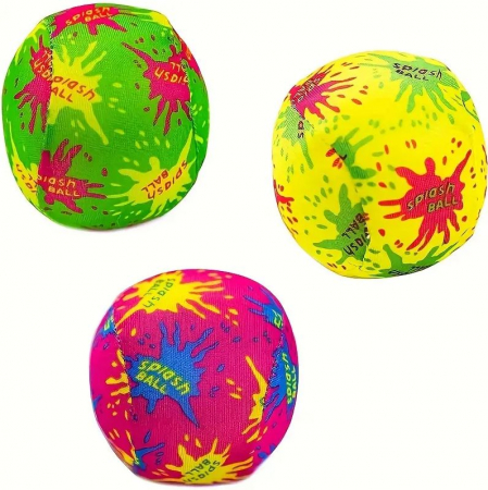 Jucarii de plaja - Set 3 mingi de apa, material textil, Ø8 cm