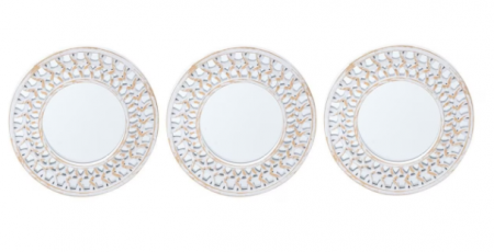 Promotii - Set 3 oglinzi rotunde albe, 25 x 1 cm