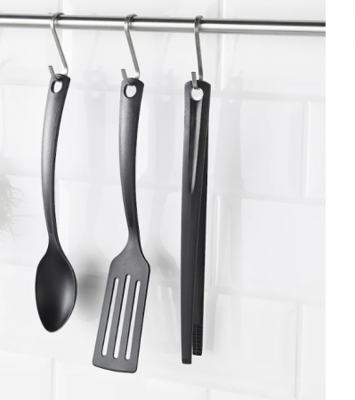 Bucatarie si servire - Set 3 ustensile bucatarie, lingura/spatula/cleste, 31 cm