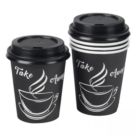 Toate produsele - Set 30 pahare cafea cu capac, din carton, 270 ​​ml
