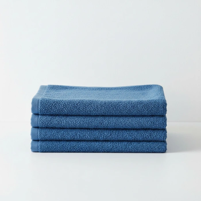 Baie - Set 4 buc prosop moale, bumbac 100%, marime medie, 70x50 cm, albastru, pentru fata, maini sau par