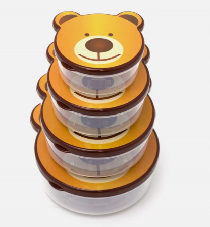 Bucatarie si servire - Set 4 caserole pentru alimente, model ursulet