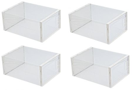 Set 4 cutii depozitare Incaltaminte, cu fereastra, plastic transparent, 33.4x23x14.5 cm [3]