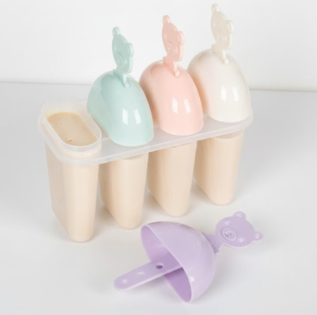 Bucatarie si servire - Set 4 forme inghetata, model ursuleti, 14x7x15.5 cm