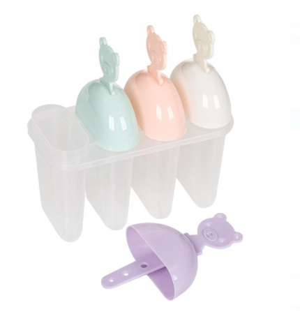Bucatarie si servire - Set 4 forme inghetata, model ursuleti, 14x7x15.5 cm
