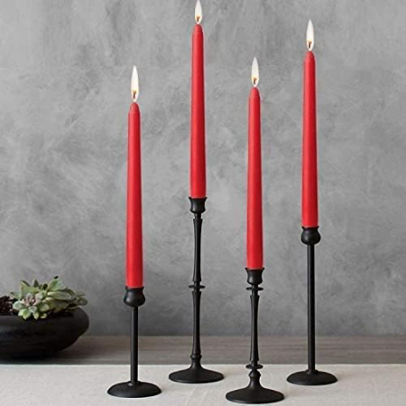 Flori artificiale si decoratiuni - Set 4 lumanari rosii pentru sfesnic, Ø2.5x25cm