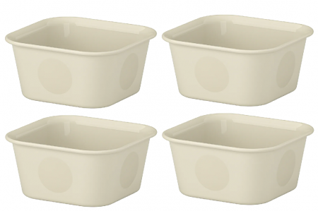 Huse si cutii depozitare - Set 4 organizatoare din plastic, 10x10x5 cm