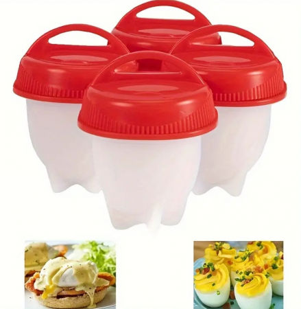 Bucatarie si servire - Set 4 recipiente pentru oua posate, silicon, 6x7 cm