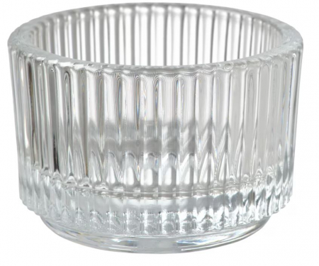 Set 4 suporturi lumanare pastila, sticla, 3.5 cm [0]