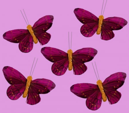 Covoare si perdele - Set 5 buc fluture decorativ, pentru perdea, clema prindere inclusa