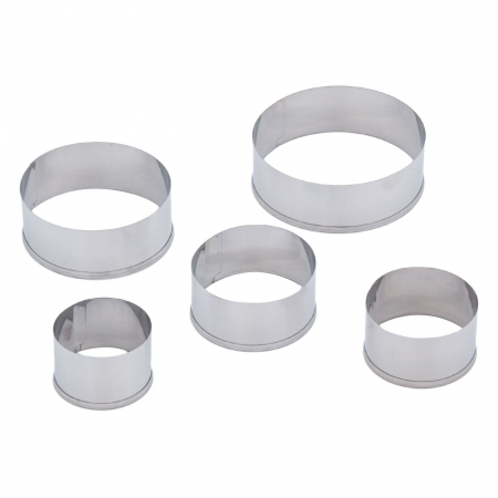 Bucatarie si servire - Set 5 forme inox, rotunde, diverse dimensiuni