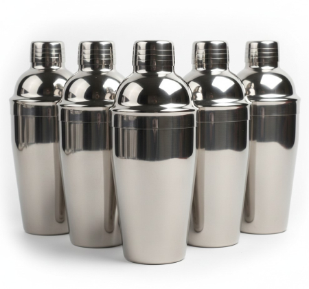 HoReCa - Set 5 buc shaker, inox, capacitate 600 ml, Ø9x21 cm, accesoriu Horeca, pentru restaurante, cafenele, terase, hoteluri sau evenimente 