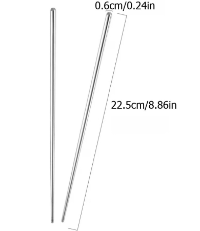 Set 5 perechi betisoare chinezesti, chopsticks, elegante, din inox, 22.5 cm, utilizare universala, Horeca, pentru restaurante, terase, fast-food-uri sau evenimente [1]