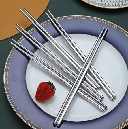 Set 5 perechi betisoare chinezesti, chopsticks, elegante, din inox, 22.5 cm, utilizare universala, Horeca, pentru restaurante, terase, fast-food-uri sau evenimente [2]