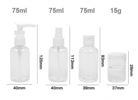 Set 5 recipiente calatorie, din plastic, transparente, cu gentuta [2]