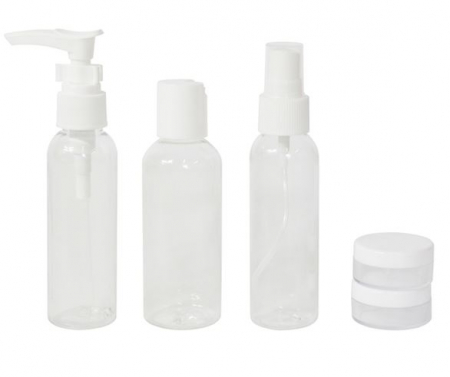Set 5 recipiente calatorie, din plastic, transparente, cu gentuta [1]