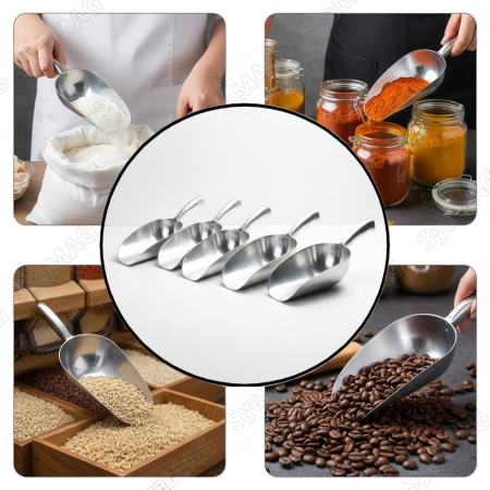 HoReCa - Set 5 scafe din aluminiu, 21x7.5x5 cm, accesoriu Horeca, pentru baruri, restaurante, cafenele, terase, hoteluri sau evenimente