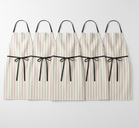 HoReCa - Set 5 buc sort din bumbac, 85x65 cm, model crem dungi, accesoriu Horeca, pentru restaurante sau cafenele