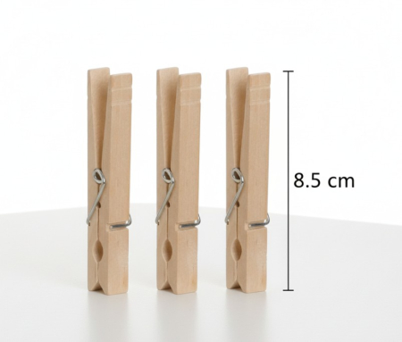 Set 50 carlige din lemn, pentru rufe, 8.5 cm [3]