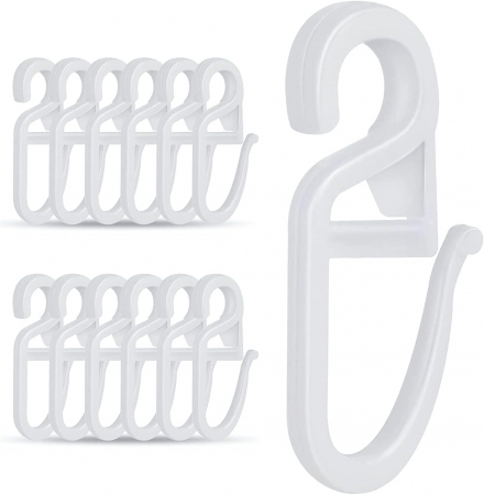 Covoare si perdele - Set 50 carlige perdea pentru inele, plastic alb