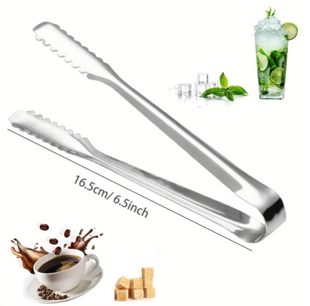 Set 6 buc cleste servire, metalic, utilizare Horeca, 16.5 cm, servire gheata, cuburi de zahar, felii de lamaie, cuburi de branza, fructe mici, mezeluri sau gustari mici [3]