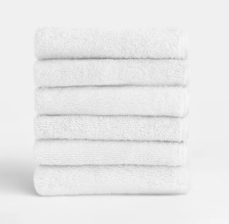 Baie - Set 6 buc prosop alb, 100% bumbac, 50x30 cm, utilizare universala