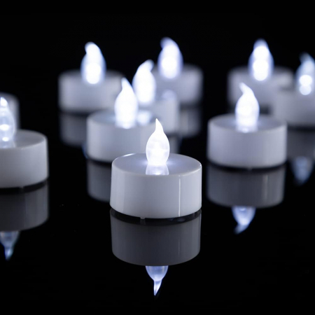 Flori artificiale si decoratiuni - Set 6 lumanari cu LED, baterii LR44 incluse, lumina alba