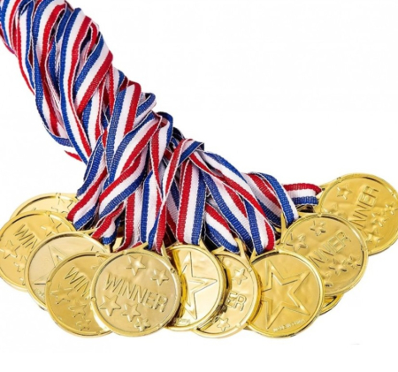 Toate produsele - Set 12 buc medalie aurie, pentru evenimente scolare, concursuri tematice sau competitii sportive