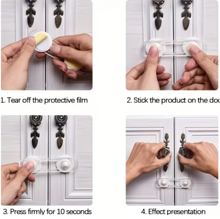 Set 7 sigurante pentru mobilier, fixare usi si sertare, 2 dimensiuni [2]