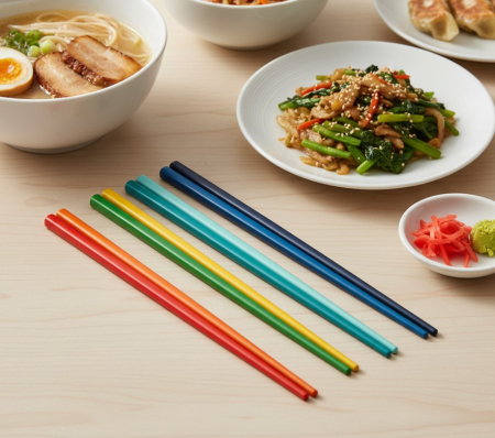 Bucatarie si servire - Set 8 betisoare chinezesti, chopsticks, din bambus, colorate, 23 cm