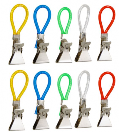 Set 10 carlige colorate pentru perete/usa, metalice, 5 cm [1]