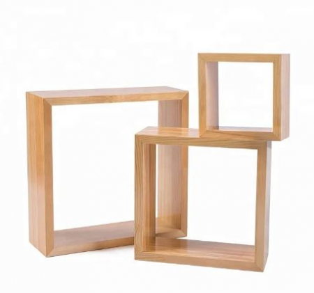 Set de 3 polite suspedate in forma de cub, stejar [5]