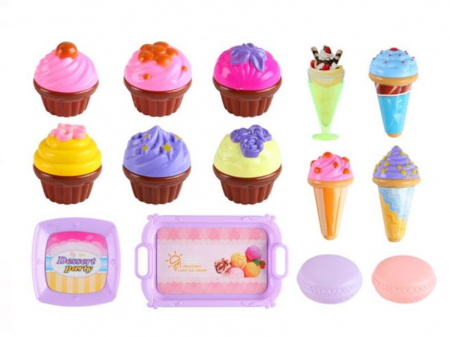 Jocuri si jucarii interactive - Set dulciuri din plastic, 14 piese, 3 ani +