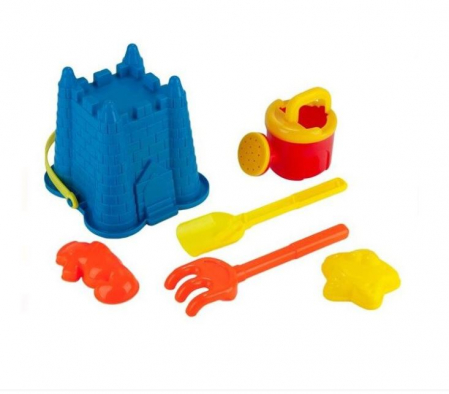 Toate produsele - Set galetusa castel cu 5 accesorii pentru plaja, 16x16x16 cm