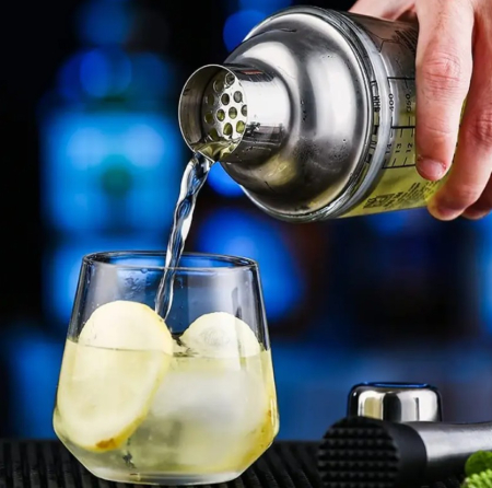 Shaker din sticla, pentru cocktail, capac din otel inoxidabil, 400 ml [3]