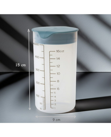 Shaker gradat cu capac,  din plastic, 500 ml, 15x9 cm [5]