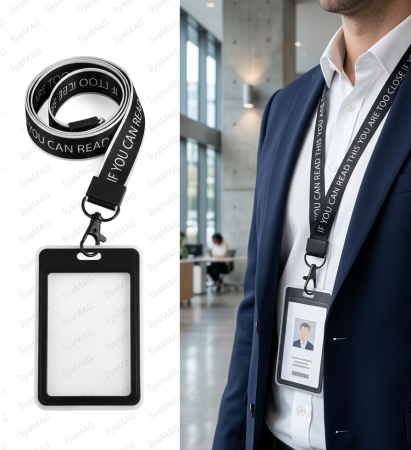 Toate produsele - Snur negru cu ecuson, pentru legitimatie 11x7 cm, cu clips detasabil, lungime snur 41 cm
