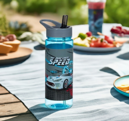 Toate produsele - Sticla pentru copii cu imprimeu masina, flip top, 650 ml