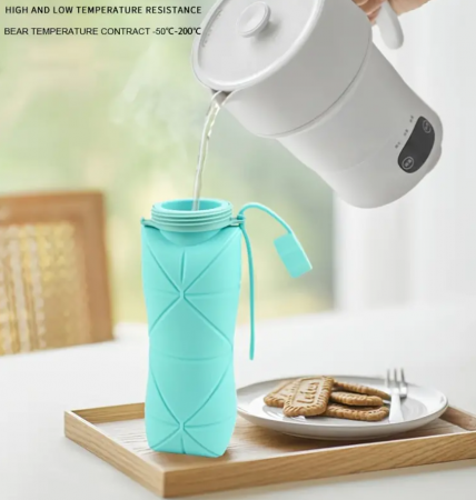 Sticla pliabila bleu, cu maner, 600 ml [4]