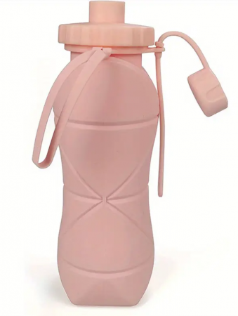 Bucatarie si servire - Sticla pliabila roz, cu maner, 600 ml