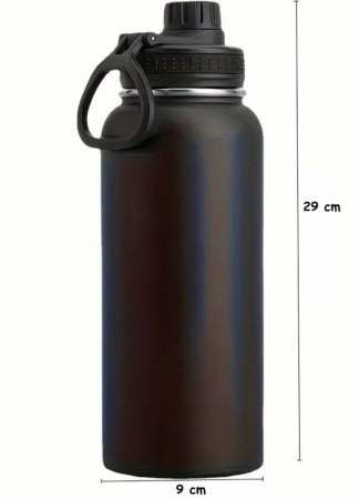 Sticla premium, termos, otel inoxidabil, pereti tripli, 1 Litru, cu capac si inel de agatare [5]