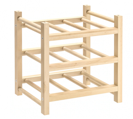 Bucatarie si servire - Suport 9 sticle vin, lemn masiv, 33x30x34 cm
